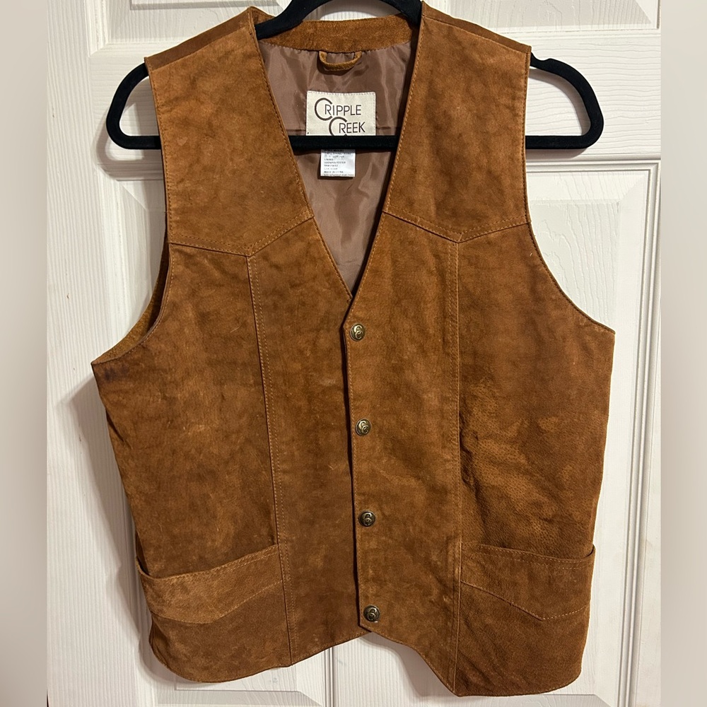 Cripple Creek Men's Tan Suede Vest